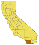 California map showing San Diego County